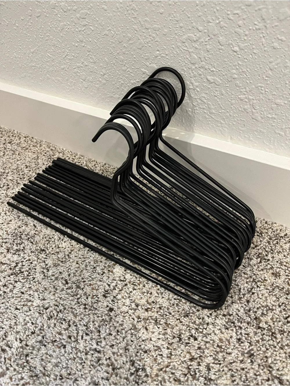Set of Matte Black Slim Metal Pants Hangers